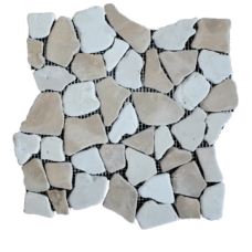 Marble Interlocking Square - Brown Marble/Marble Beige