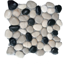 Pebble Interlocking Square - Tan/Black/White