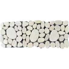 Sliced Pebble Interlocking Border Mini Combination - White