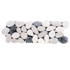 Sliced Pebble Interlocking Border - Black/Tan/White
