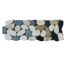 Sliced Pebble Interlocking Border - Olive/Black/White