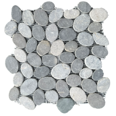 Sliced Pebble Interlocking Square - 2 Tone Grey