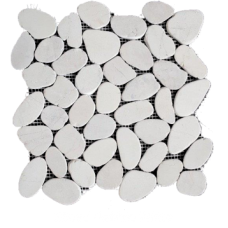 Sliced Pebble Interlocking Square - White